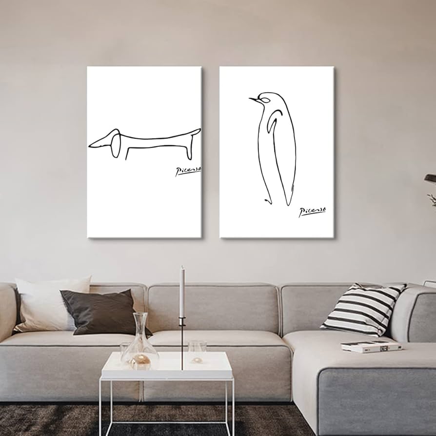 Amazon.co.jp: ピカソ アートパネル 2枚セット 飾り絵 ピカソ 犬